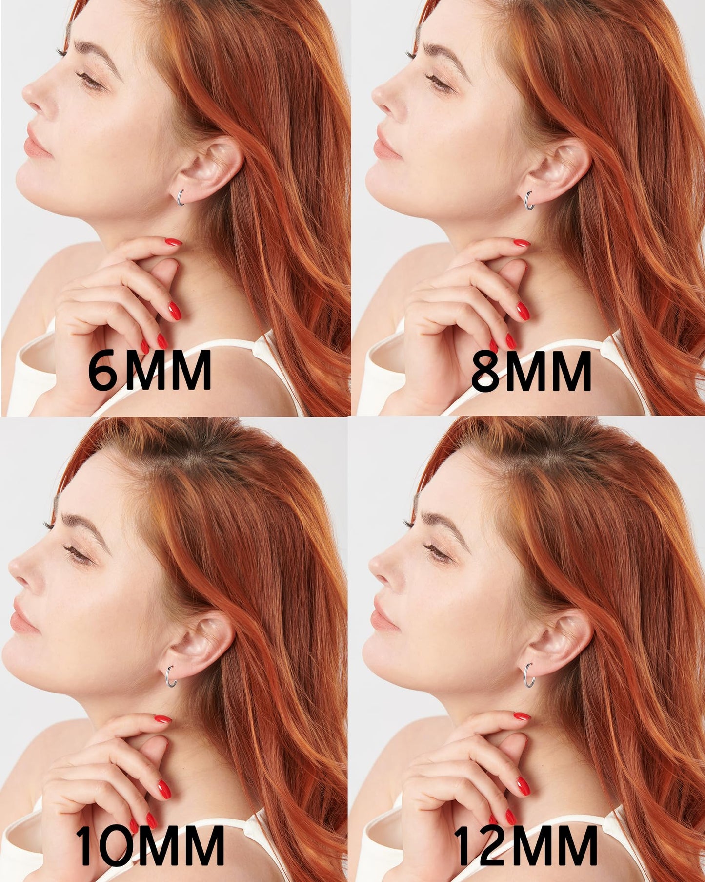316L Surgical Stainless Steel Huggie Hoop Earrings 14mm Silver Hypoallergenic Earrings Hoop Cartilage Helix Lobes Hinged Sleeper Earrings For Men Women(F02:14mm Silver(THK 2.0mm))