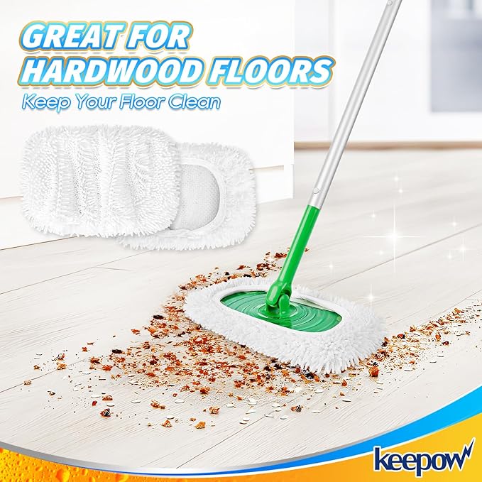 KEEPOW Reusable Microfiber Mop Pads Compatible