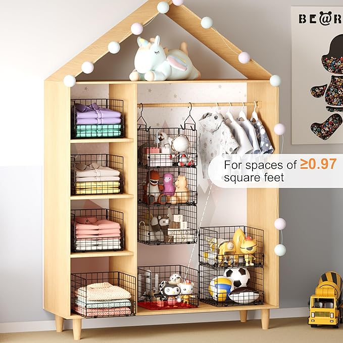 Sonyabecca 3-Tier Hanging Closet Organizer, Foldable Cabinet Wire Storage