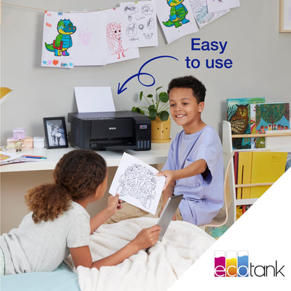 Epson EcoTank ET-2861 A4 Multifunction Wi-Fi Ink Tank Printer, With Up To 3 Years Of Ink Included , Black