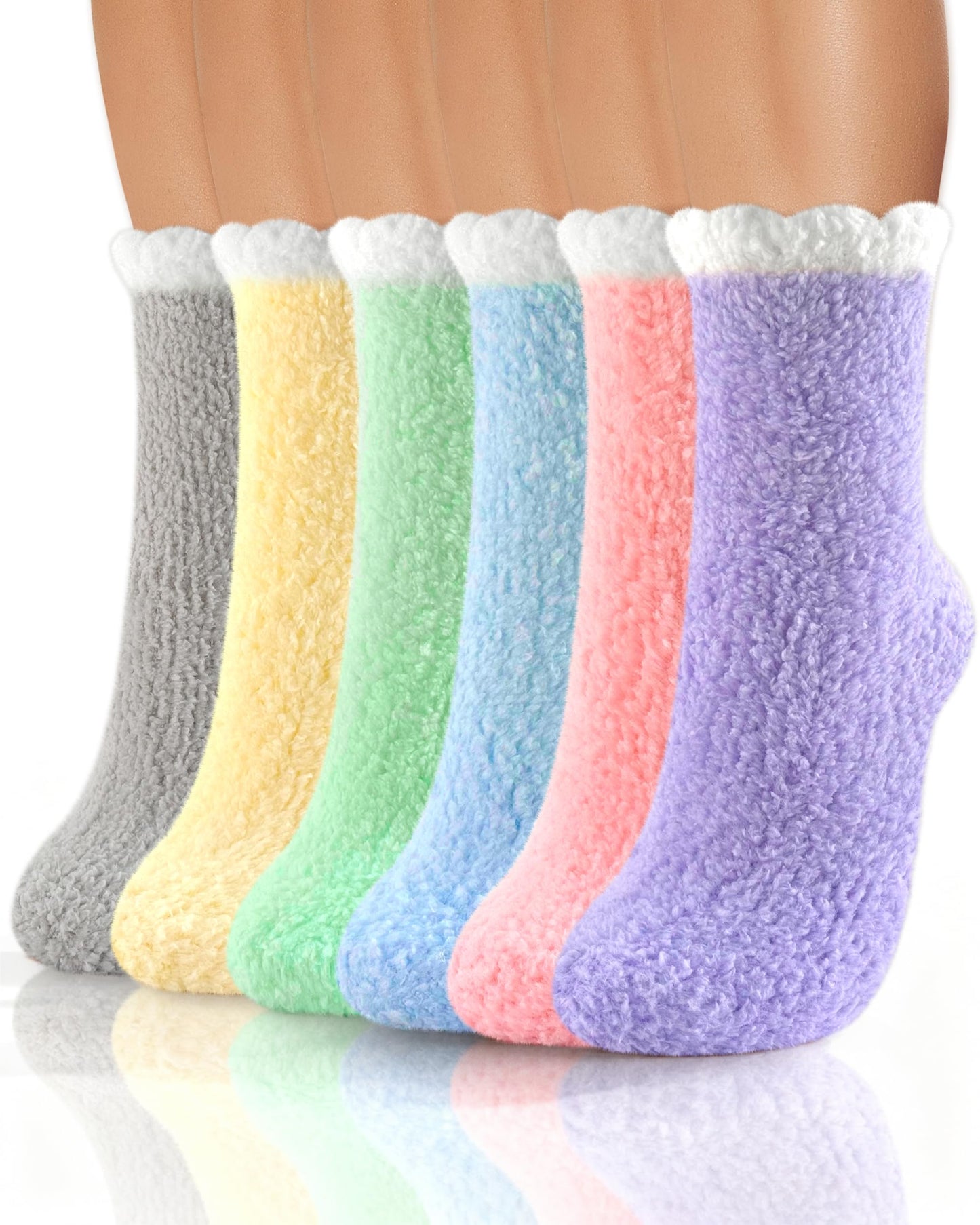 TEHOOK Warm & Cozy Valentines Gifts for Women, Fluffy Fuzzy Plush Sleeping Slipper Socks - Soft Warm Fabric