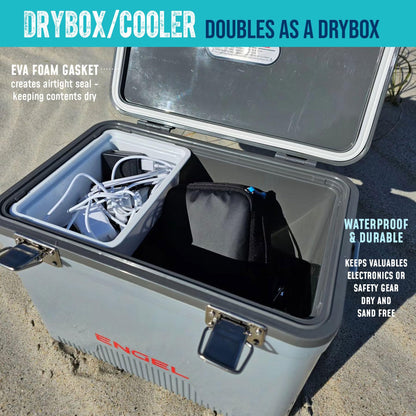 Engel UC7 7.5qt Leak-Proof, Air Tight, Drybox Cooler and Small Hard Shell Lunchbox for Men and Women in Arctic Blue