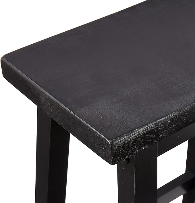Amazon Basics Solid Wood Saddle-Seat Counter Height Bar Stools