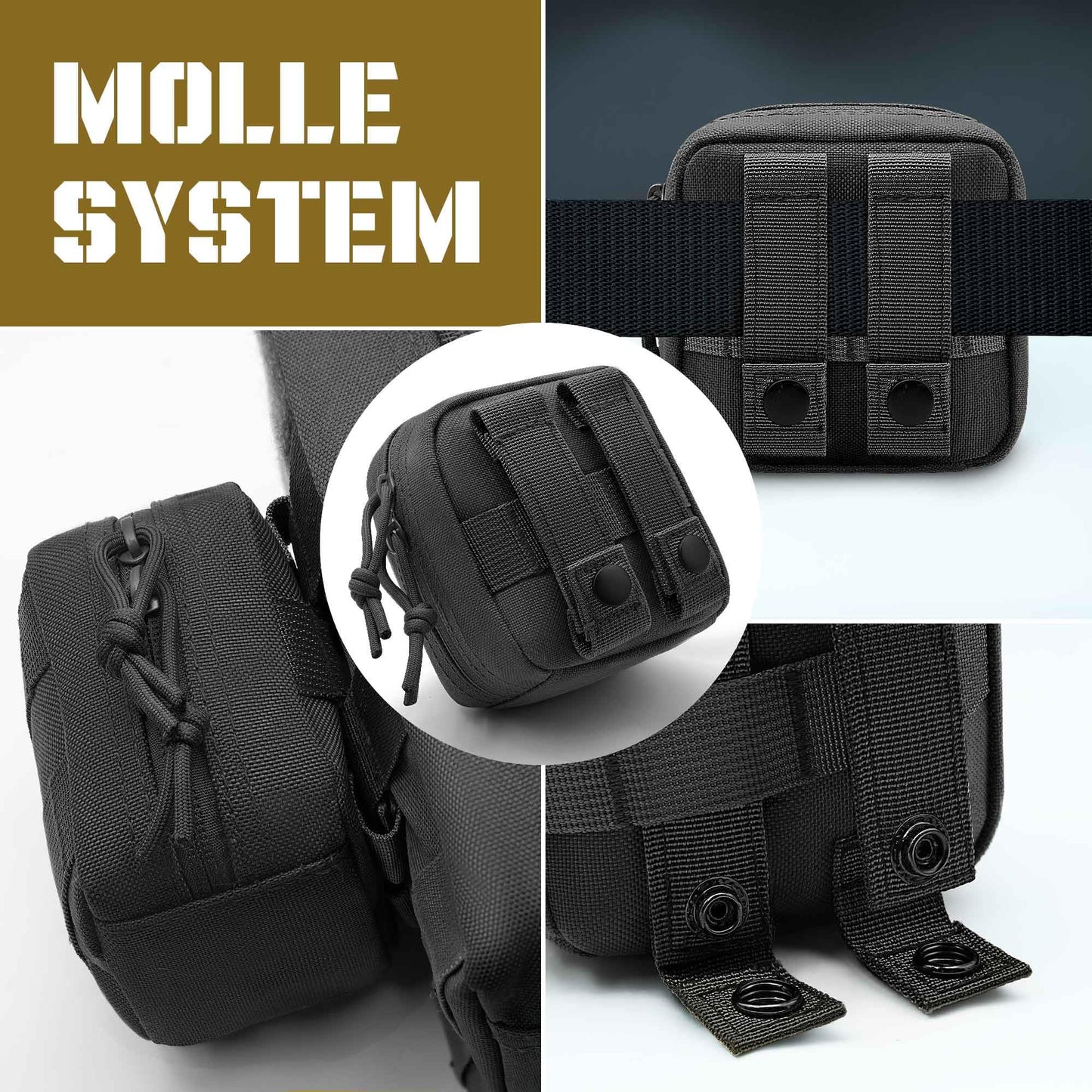 Small Admin Pouch Molle, Tactical Mini Utility Tool EDC Waist Belt Pouches Bag for Vest Backpack