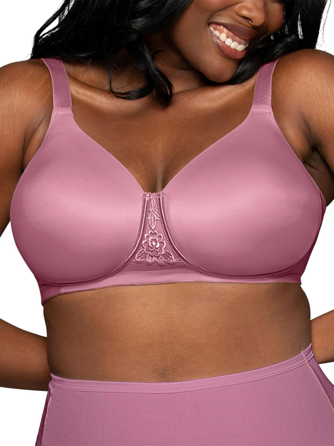 Vanity Fair Womens Full Figure Beauty Back Smoothing Bra, 4 Way Stretch Fabric, Lightly Lined Cups Up to H