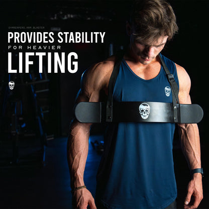Gymreapers Bicep Arm Blaster - Thick Aluminum Support Bicep Curl Isolator w/Contoured, Padded Edges - Adjustable Bicep Bomber for Weightlifting & Bodybuilding (Red)