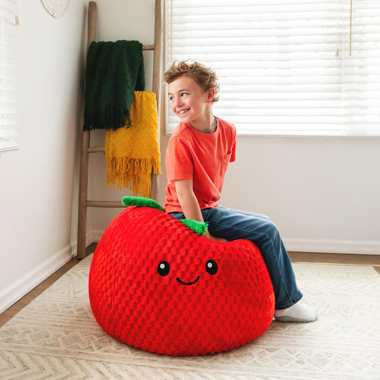 Big Joe Classic Bean Bag Chair, Mini Clouds Oat Smartmax, Durable Polyester Nylon Blend, 2 feet Round