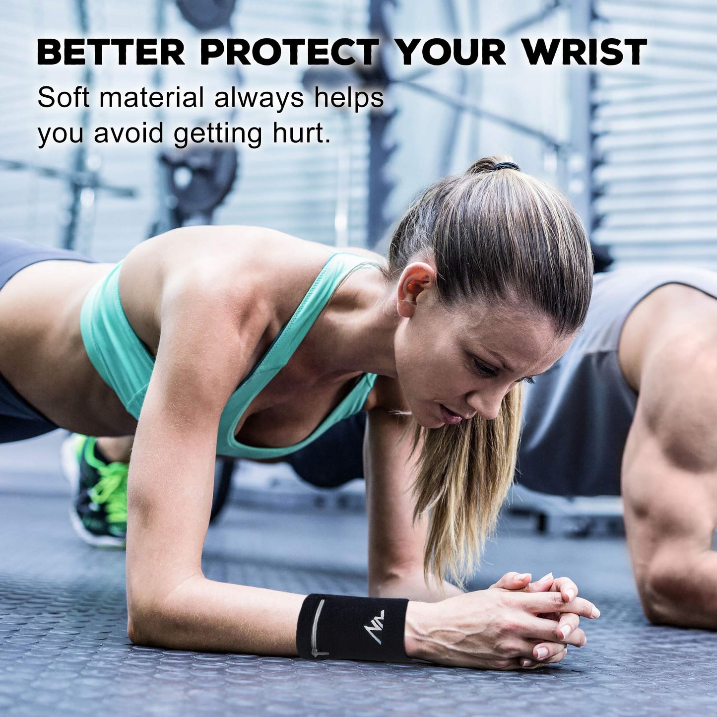 NEWZILL Wrist Wallet (Wristband) with Zipper - Cotton Sweatbands for Men & Women, Ideal for Running, Walking, Basketball, Football, Tennis, Hiking, Workout, and More (Long, Black/White)