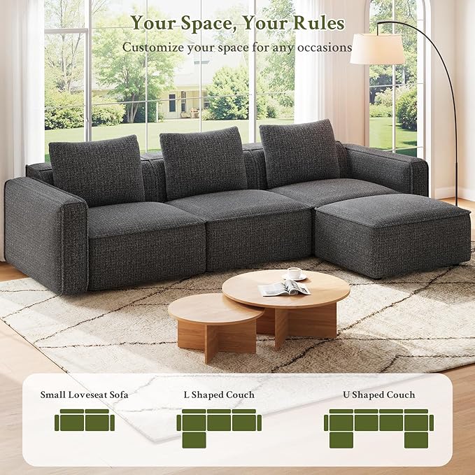 Welzona 75" loveseat Sofa, Comfy Chenille Love Seat, Wood Frame Small Couches