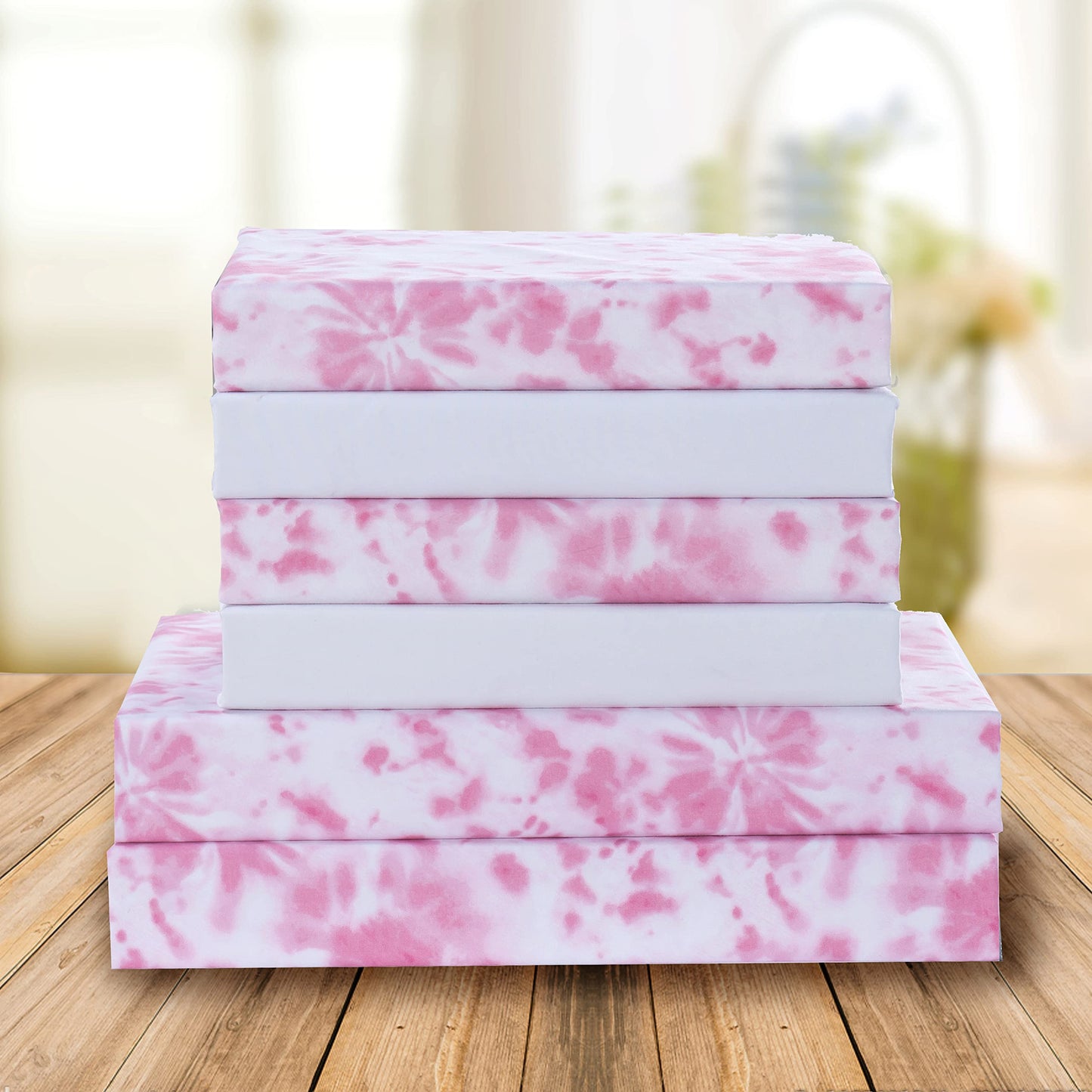 Elegant Comfort Luxury Soft Bed Sheets Tie Dye Pattern 1500 Thread Count Percale Egyptian Quality Microfiber Softness Wrinkle and Fade Resistant (4-Piece) Bedding Set, Twin XL, Tie Dye Light Pink