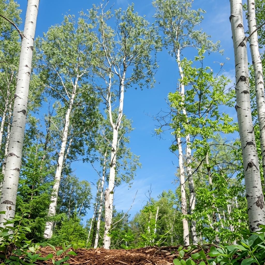 2 River Birch Tree Live Plants, Single Stem Tree in Quart Pot, Low Maintenance, Fast Growing Betula Nigra, Hardy Landscape Trees for Yard and Garden