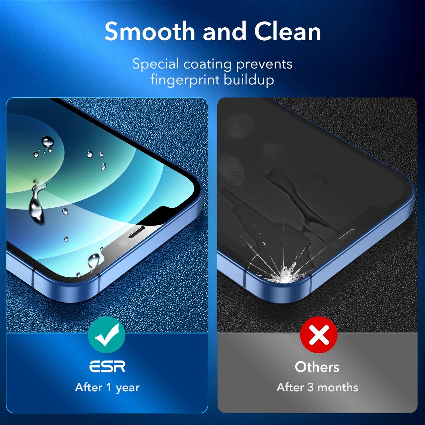ESR 3 Pack for iPhone 15 Pro Max Screen Protector, [9H Hardness] [Military Grade Shatterproof] Full Coverage Tempered Glass Film with Easy Installation Tool, HD Clear, Scratch Resistant