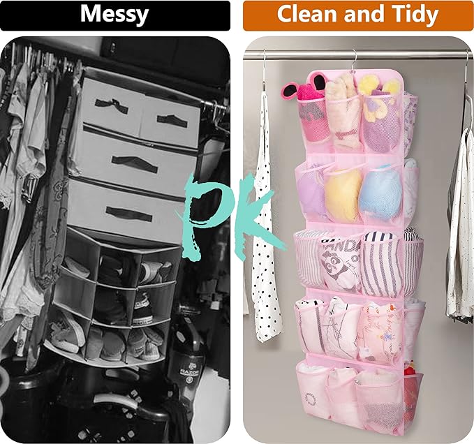 MISSLO 30 Large Pockets Dual Sided Hanging Shoe Organizer