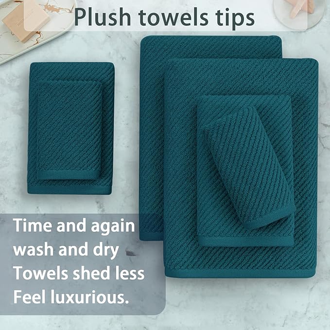 Bathroom Towels, 6 Piece Towel Set