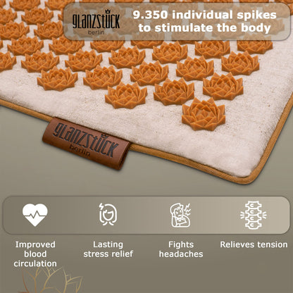 Glanzstück Berlin® Health Collection XXL Acupressure Mat Set for Full Body for Tension Headaches Back Pain Stress