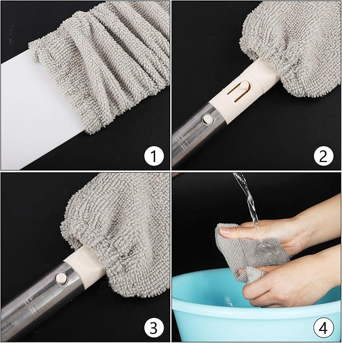 6 Pcs Retractable Gap Dust Cleaner Cloth Reusable Microfiber Dusting Cloth