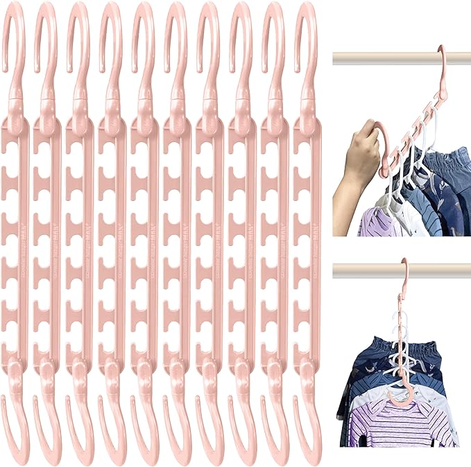 Wonder Hanger Max 10-Pack Space Saving Hangers, Reinforced Hooks Swivels 360°