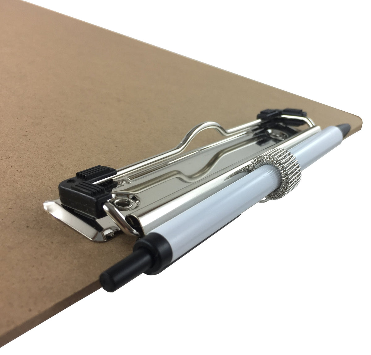 Pen Holder Clipboard, Letter Size, Low Profile Clip, Hardboard, 6-Pack (Pen Included)