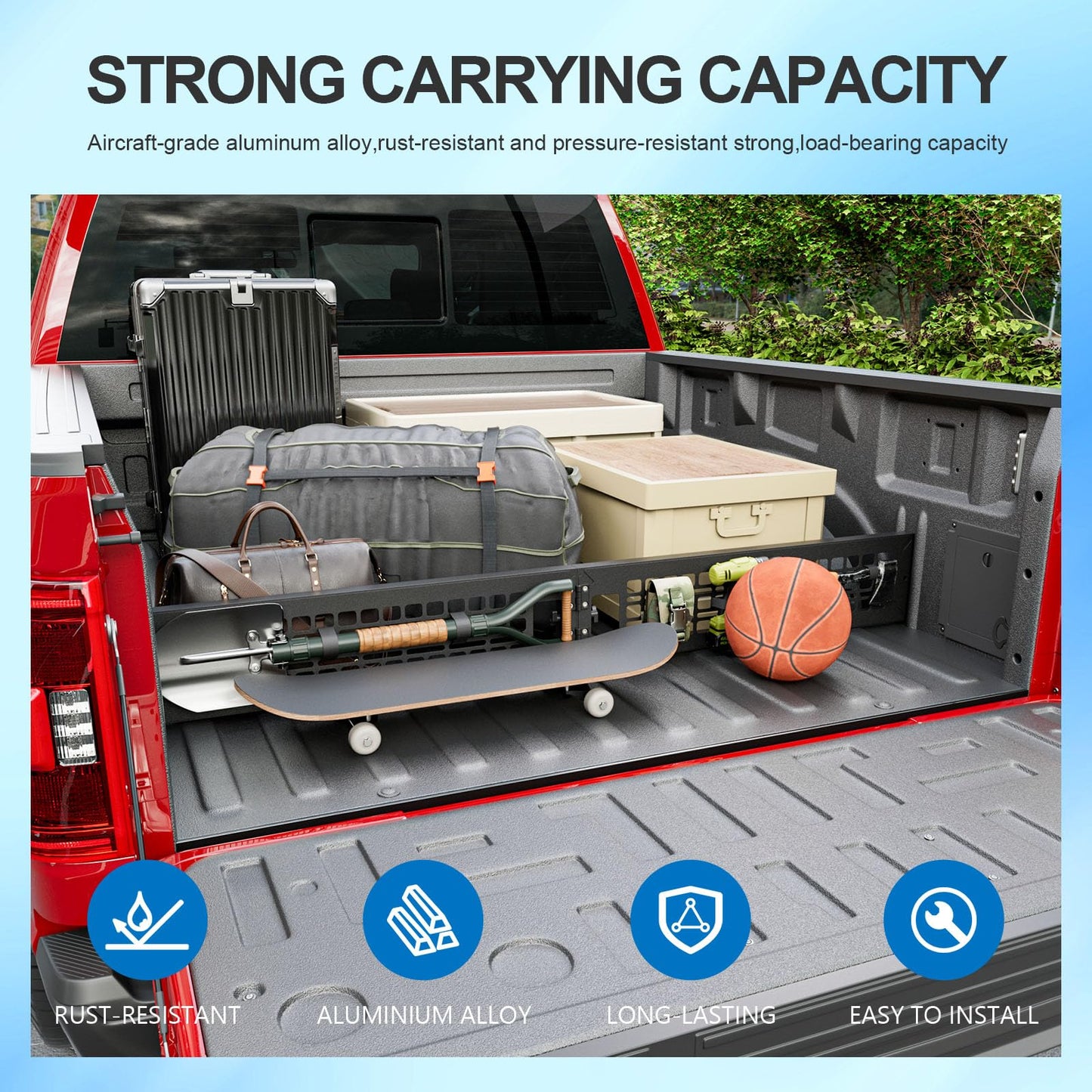 SZYANG Truck Bed Divider Compatible with 2015-2026 Ford F150 Cargo Manager Molle Panel Truck Bed Organizer Replacement for 2015-2026 Ford F-150 Accessories