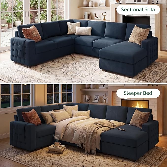 HONBAY Sectional Sleeper Sofa