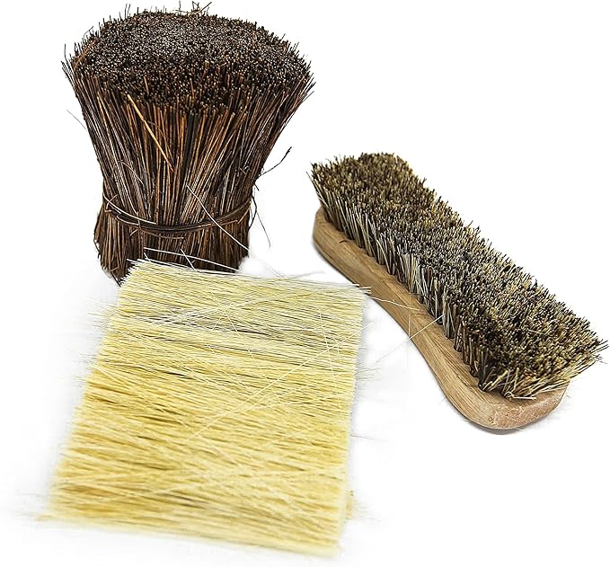 All-Natural Wooden Scrub Brush Set | Wooden Handle | Palmyra Bristle Brush