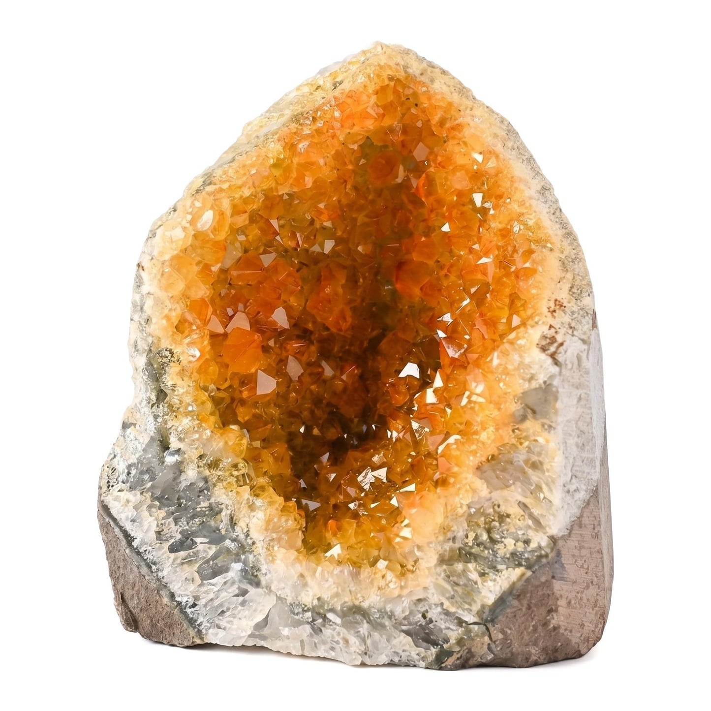 CrystalHola 1Pc Yellow Geode Crystal Cluster 200-300g (0.44-0.66lb) for Meditation, Home Decoration, Crystal Collecting, Feng Shui Ornaments