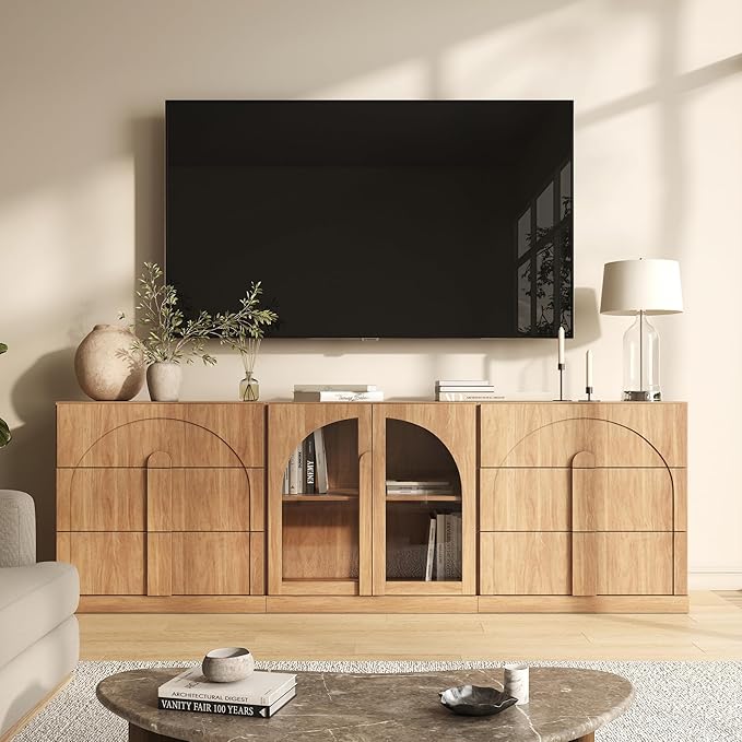 BELLEZE 3-Piece Sideboard Cabinet Set Freely Configurable, Modern Wood Modular