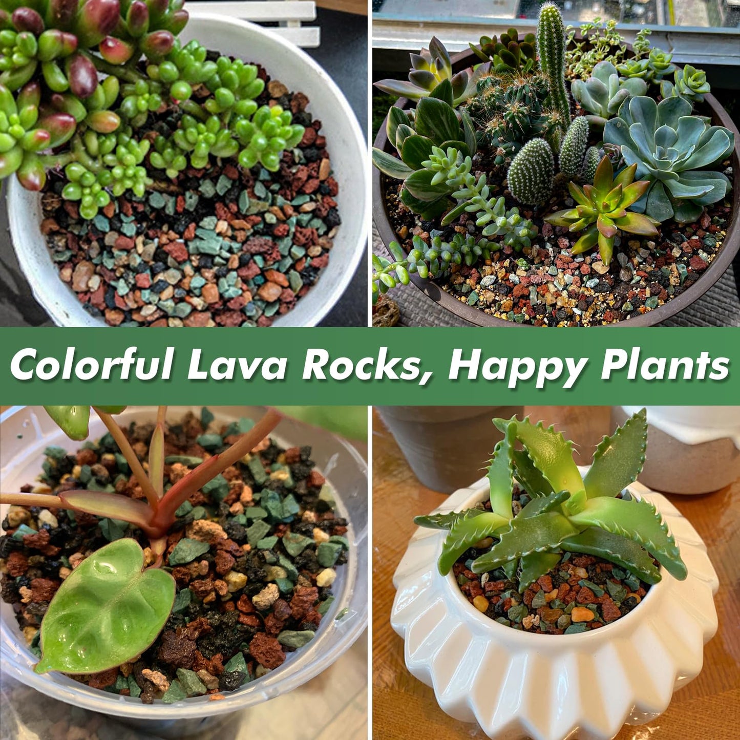 18 Pounds Mix Horticultural Lava Rocks, 5-8 mm Lava Rocks for Plants, Bonsai Rocks Horticultural Grit Soil Cover Gravel for Succulents and Hydroponics, Fairy Gardening, Top Dressing, Plant Drainage