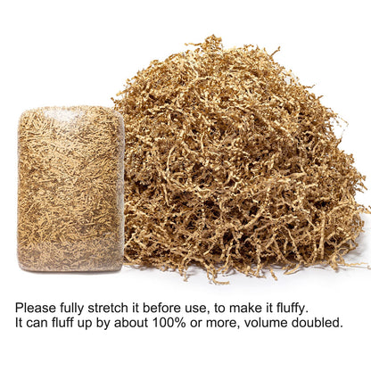 Mefleet 1 LB Crinkle Cut Paper Shred Filler Brown Crinkle Shredded Paper for Gift Box - Gift Basket Bag Filler - Kraft Grass Cushion Stuffing for Christmas Holiday Packaging Wrapping