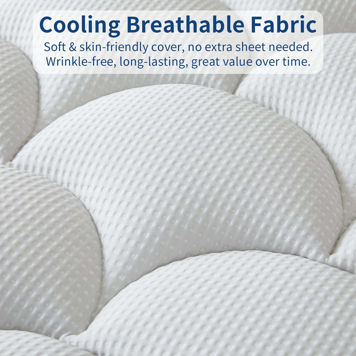 XYZVOON Twin Size Mattress Topper Cooling Breathable, Pillow Top Mattress Pad Supportive for Back Pain Relief, Quilted Fitted with 8-21 inches Deep Pocket, Machine Washable (39x75 inch, Dove Grey)