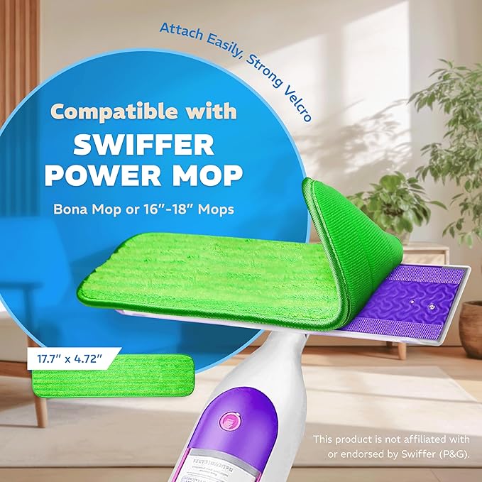 3 Pack Reusable Microfiber Mop Pads, Compatible