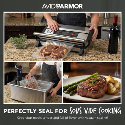 Avid Armor Vacuum Sealer A420XL – 16" Wide Seal Bar for Wider Bags, Fits 50 ft Rolls, Seals Multiple Quart Bags, Food Saver for Kitchen Storage, Sous Vide, Marinating