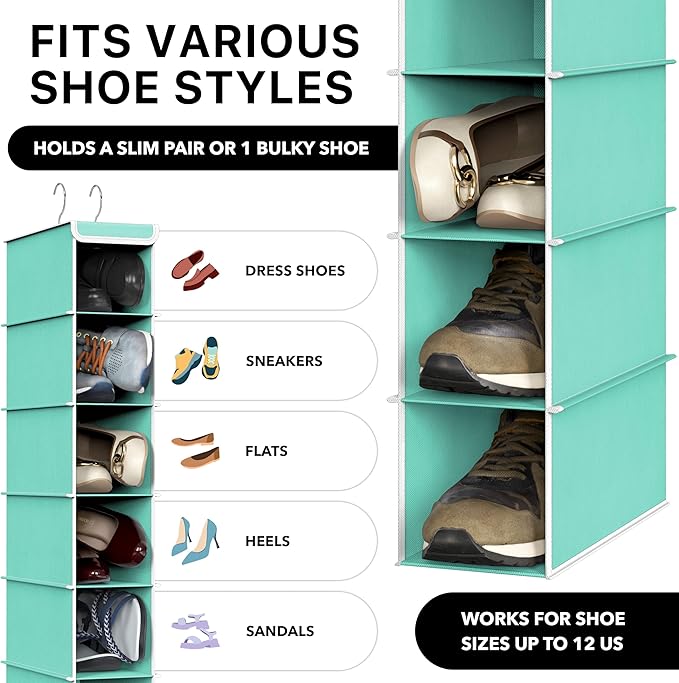 Simple Houseware 10 Shelves Hanging Shoes Organizer Holder