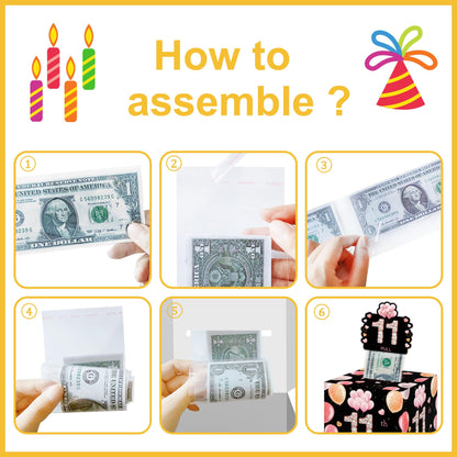 Surprise Gift Box for 11th Birthday Party, Includes Cash Envelopes & Decorations (35PCS)