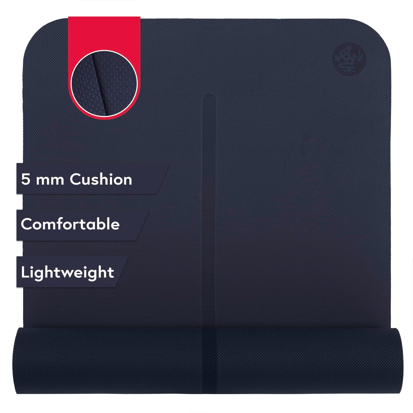 Manduka Begin Yoga Mat 68" - 5mm Cushioning | Comfortable, Lightweight & Reversible with Alignment Stripe | Budget-Friendly | 68 x 24 inches