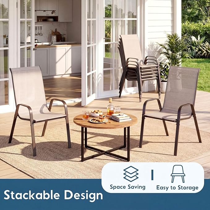 Arlopu 5 Piece Outdoor Patio Dining Set, Porch Furniture