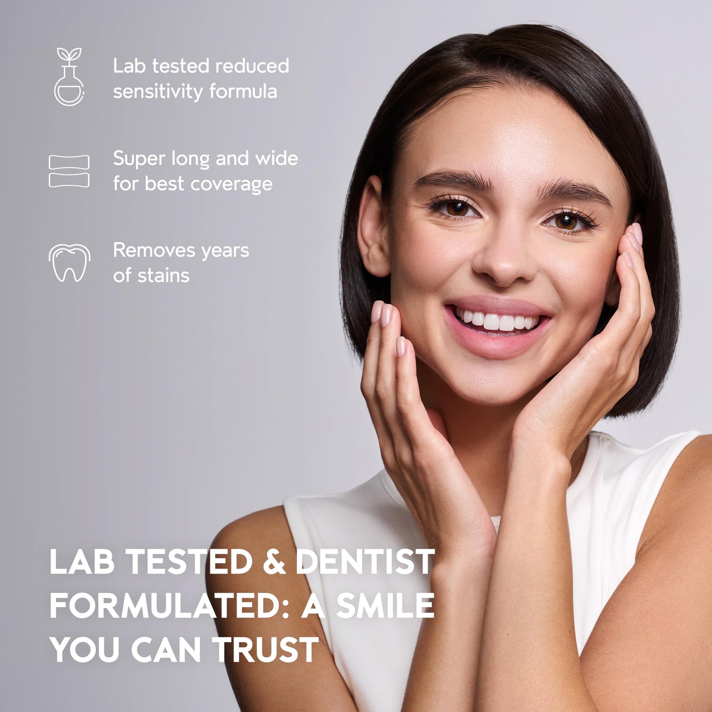 InoPro Natural Teeth Whitening Strips Kit 14 Treatments - Sensitive Teeth Whitener, Peroxide Free, Enamel Safe White Strips - Instant Teeth Whitening Without The Harm (28 Strips)
