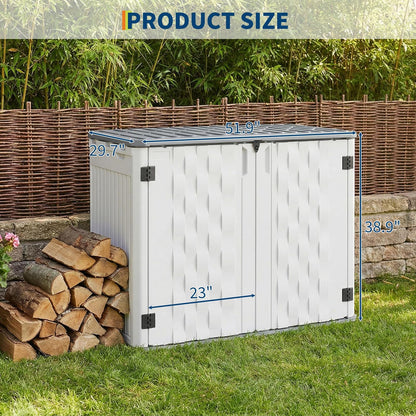 Garvee Outdoor Resin Storage Cabinet, 34 Cu ft Outdoor Storage Box Waterproof, Outdoor Storage Cabinet for Patio Tools, Sofa Cushion, Lawn Mower and Garbage Cans