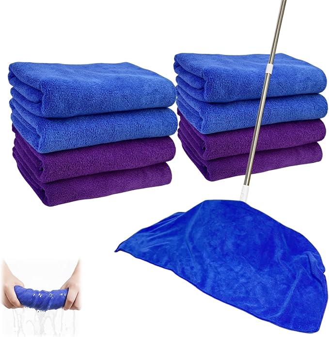 8 Pcs Extra Large Microfiber Cleaning Cloths – 30x20 in Mop Towels