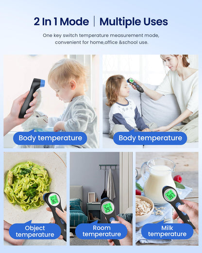 Forehead Thermometer for Adults Kids, No-Touch Infrared LCD Display Digital Baby Thermometers Body Temperature Thermometer