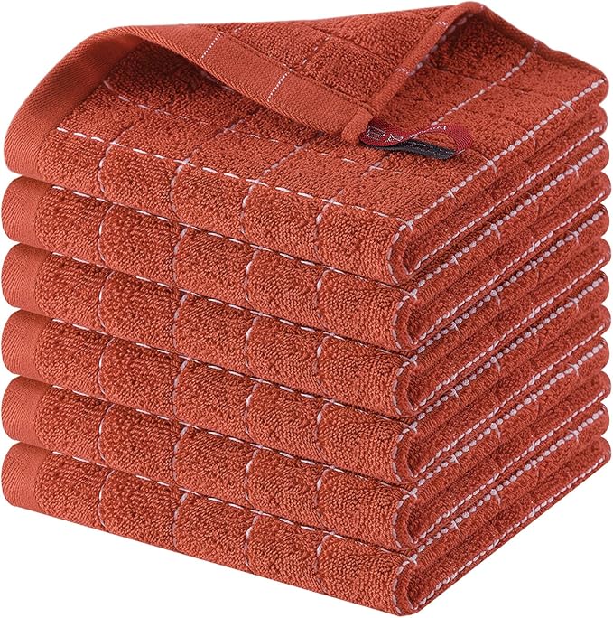 Homaxy 100% Cotton Terry Kitchen Dish Cloths, Ultra Soft and Absorbent Dish