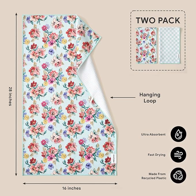 RECYCO Waffle Kitchen Towel Set of 2