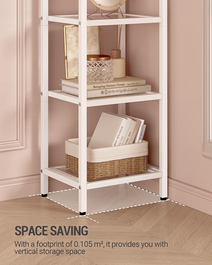 Hzuaneri Bookcase Bookshelf, Tempered Glass Arched Bookshelf