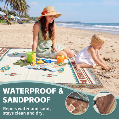 2 in 1 Extra Large Camping Blanket Outdoor Picnic Yoga Mat Lightweight Car Essential Roadtrip Gadget Rv Accessories Glamping Tent Gear Must Haves Hiking Stuff Backpacking Necessities Women Beach Gift