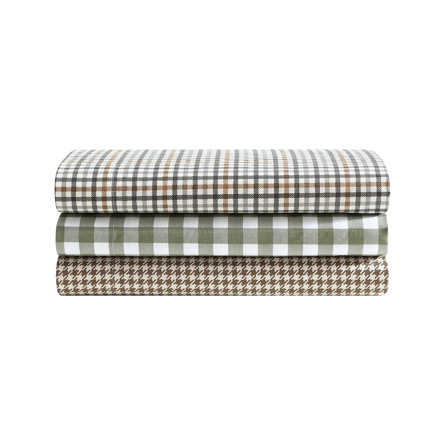 Eddie Bauer - Twin Sheet Set, Crisp & Cooling Sheets w/a Naturally Smooth Cotton Percale Lightweight Feel - Matching Pillowcase & Deep Pocket Fitted Sheet (Harrison Brown)