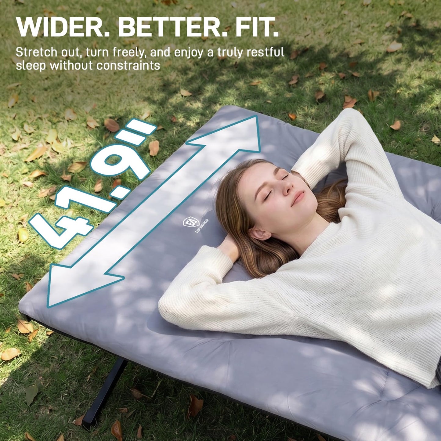 EVER ADVANCED Extra Wide Camping Cot with Sleeping Mat