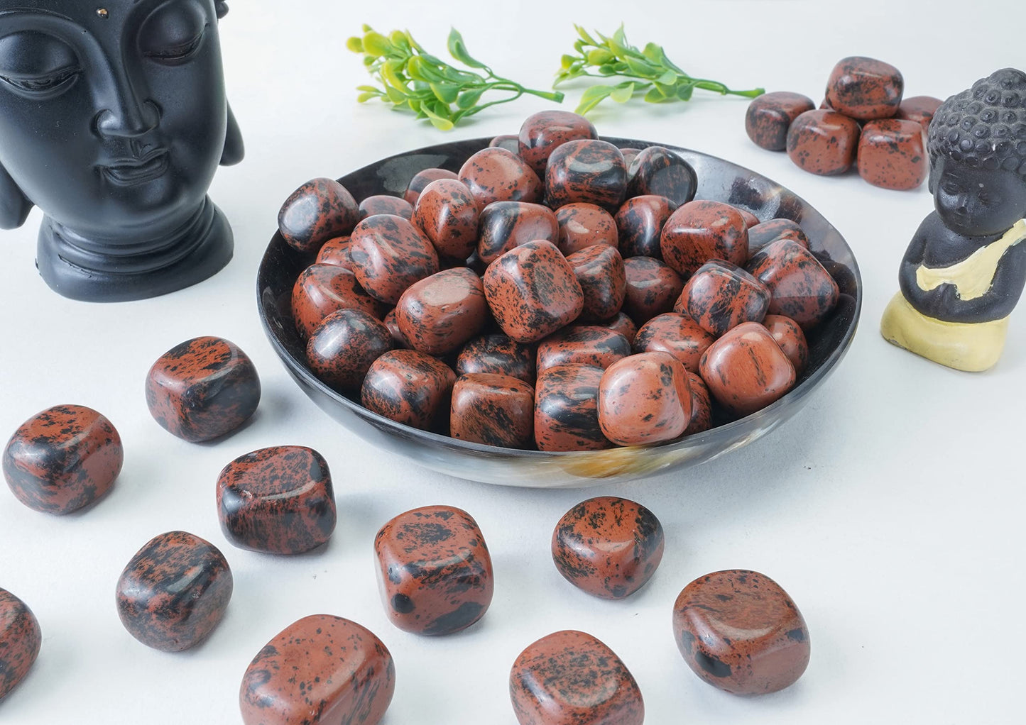 "ZAICUS Mahogany Obsidian Tumbled Stones Bulk, Crystals Bulk for Healing Polished Natural Crystal Stones for Vase Filler Rock Collecting, Decorative Fountain & Home Dcor, 2025 mm, 1 lb"