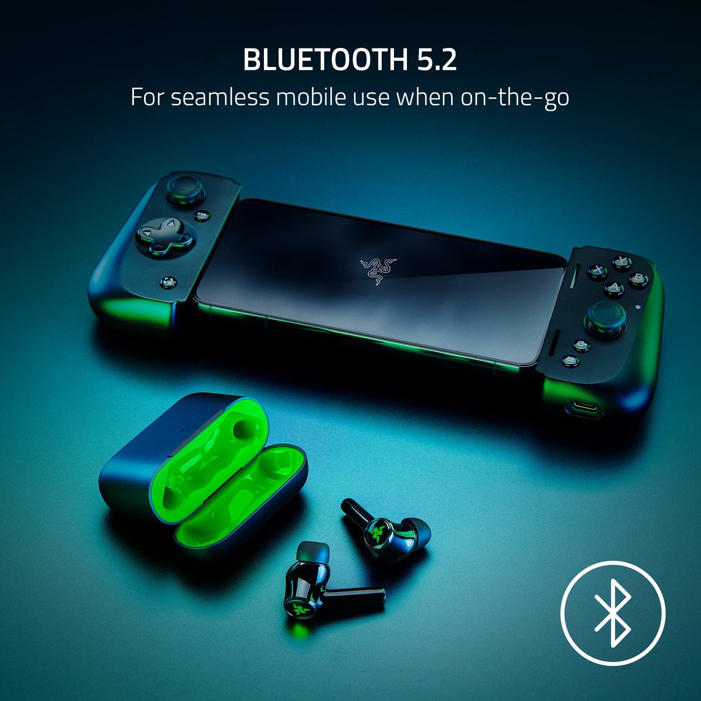 Razer Hammerhead HyperSpeed Wireless Multi-Platform Gaming Earbuds for Xbox Series X|S, Xbox One, PC, Mobile: ANC - Noise Cancelling Mic - Bluetooth 5.2 - RGB Chroma - 30 Hr Battery