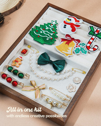 DoDoBeads Christmas Shoe & Sock Charms Kit, 86 pcs DIY Holiday Decorations with Bows, Pearls, Snowflakes, Pins – Perfect for Festive Christmas Socks, Shoes & Holiday Craft Projects