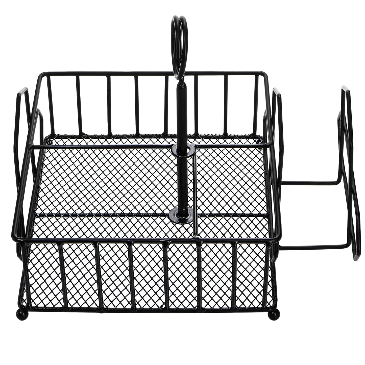 ZOOFOX Metal Napkin Holder with Salt and Pepper Shakers, 2-in-1 Condiment Holder for Table, 4 Compartment Restaurant Wrought Iron Condiment Rack for Party, Camping, Picnic